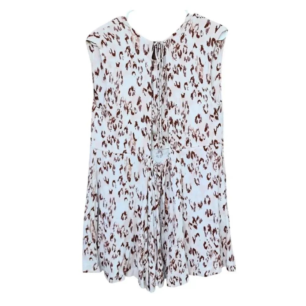 Free People Fake Love Flowy Printed Exposed Back Mini Dress Medium